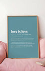 Definition Poster of Love is love on Sea Glass background