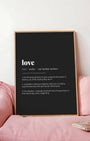 Definition Poster of Love on Midnight Ink background
