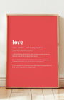 Definition Poster of Love on Strawberry background