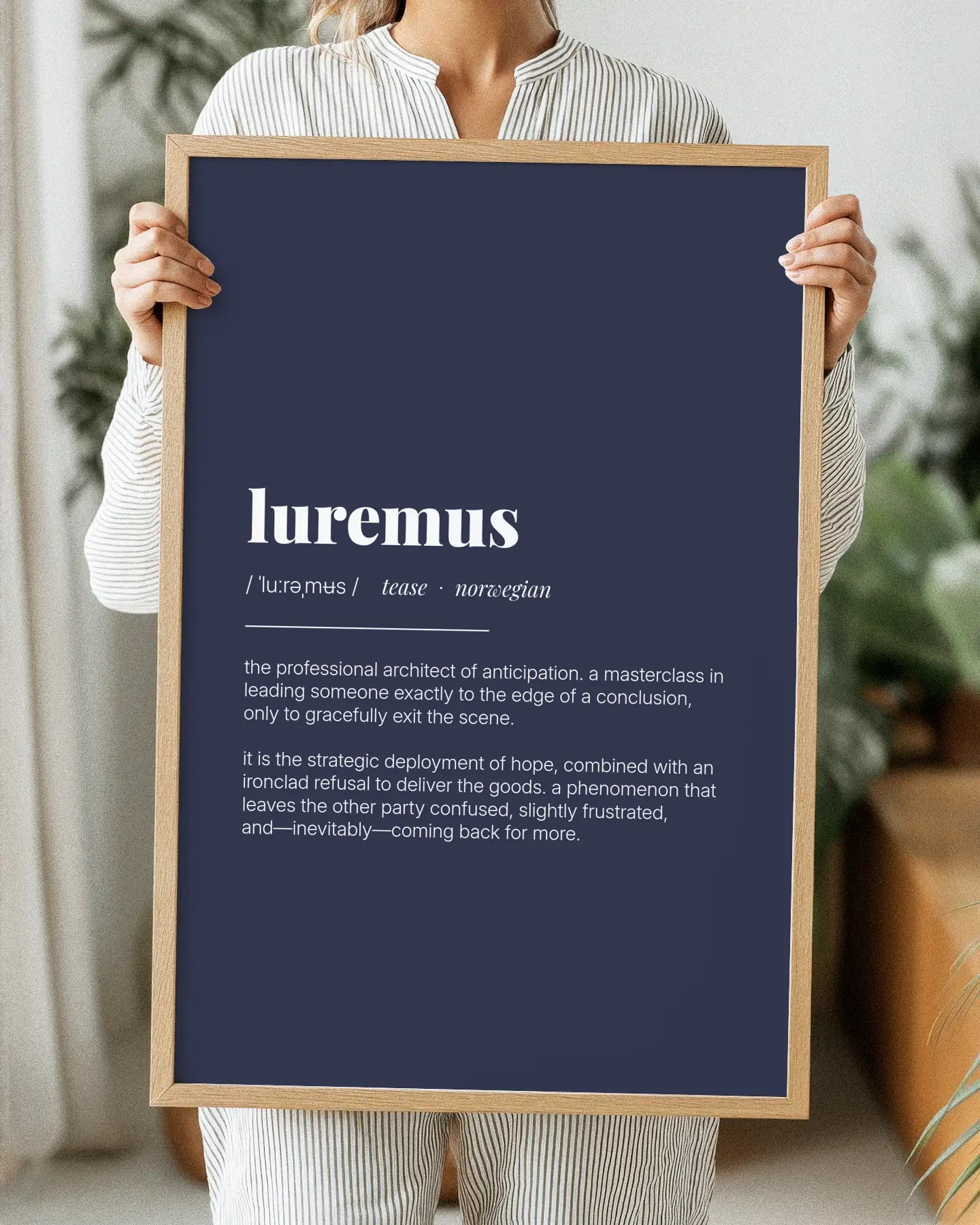Definition Poster of Luremus on Deep Navy background