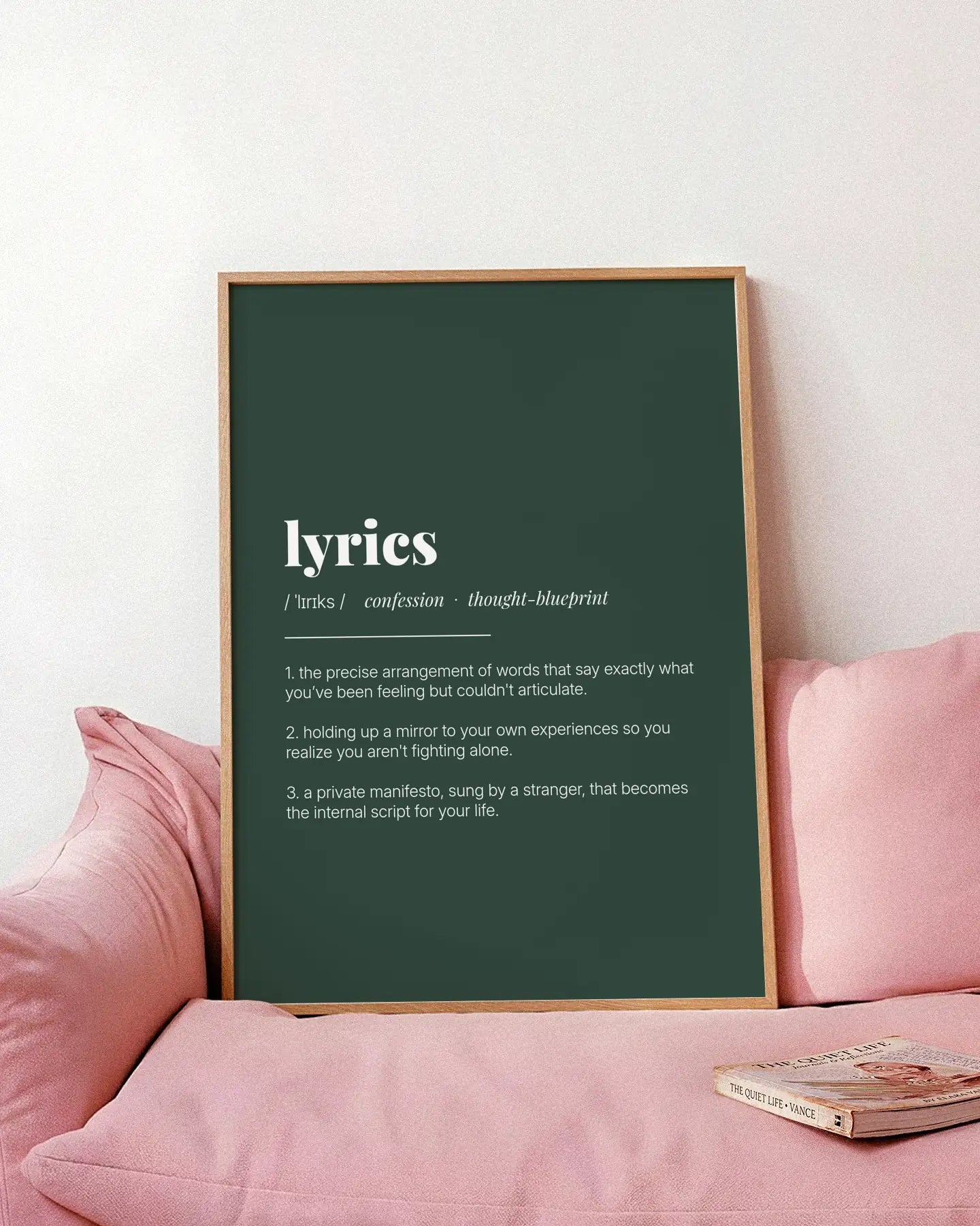 Definition Poster of Lyrics on Emerald background