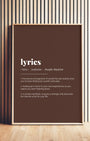 Definition Poster of Lyrics on Espresso background