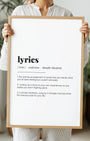 Definition Poster of Lyrics on Gallery White background