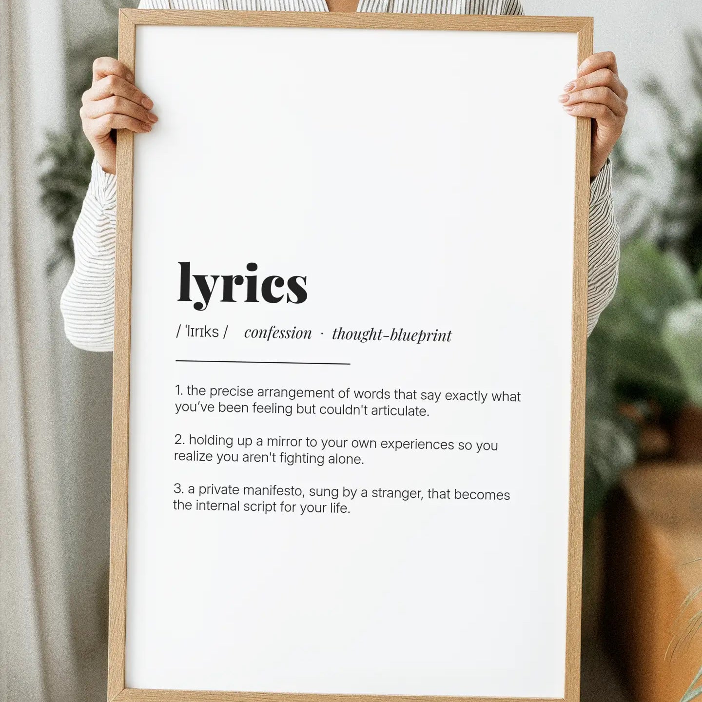 Definition Poster of Lyrics on Gallery White background