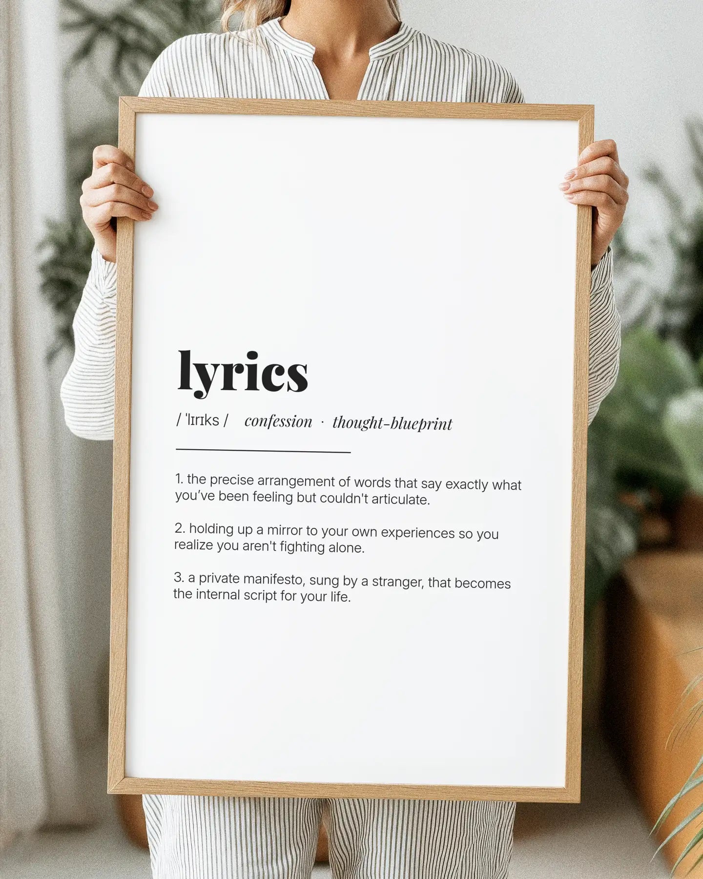 Definition Poster of Lyrics on Gallery White background