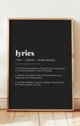 Definition Poster of Lyrics on Midnight Ink background