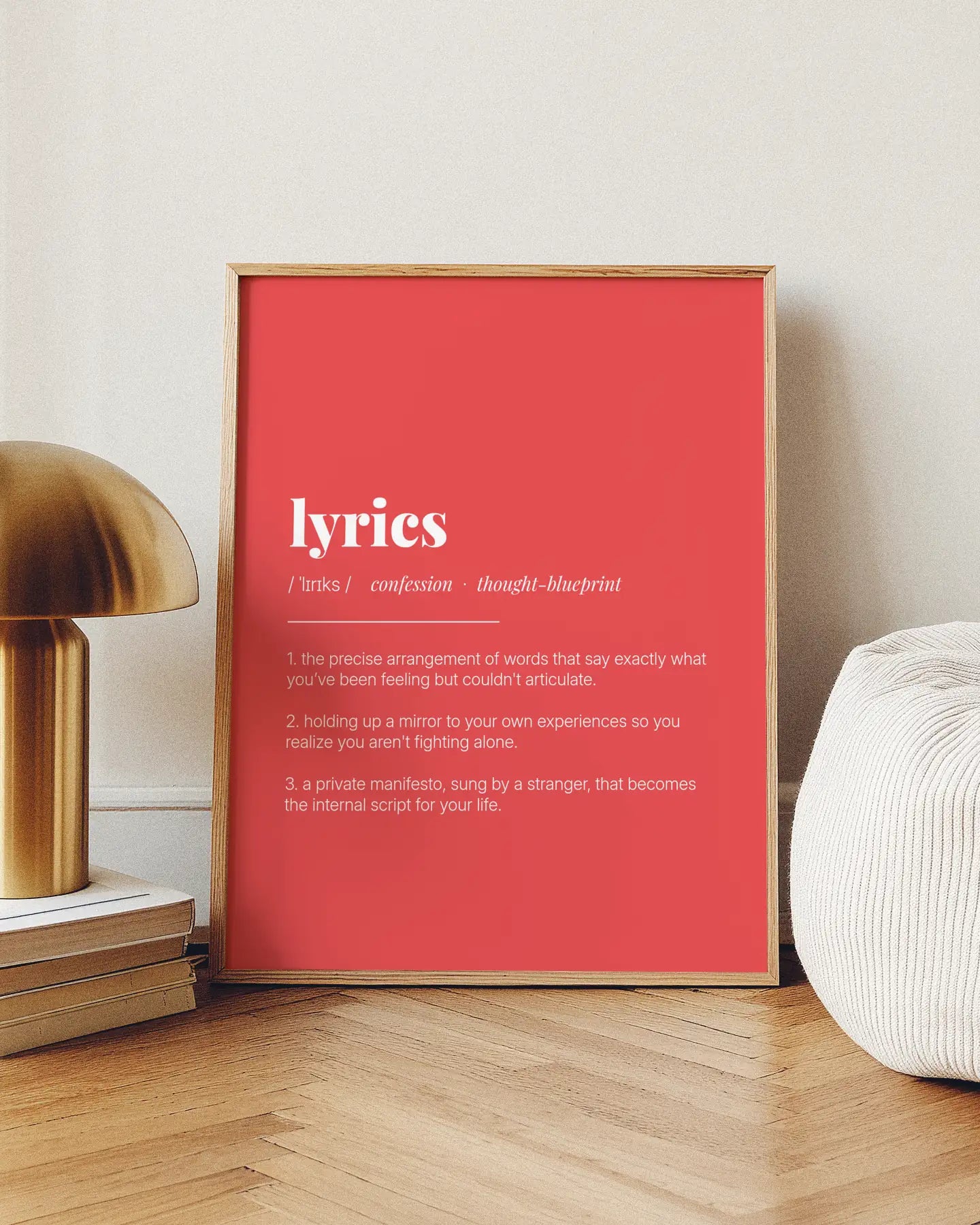 Definition Poster of Lyrics on Strawberry background