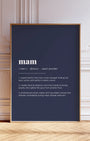 Definition Poster of Mam on Deep Navy background