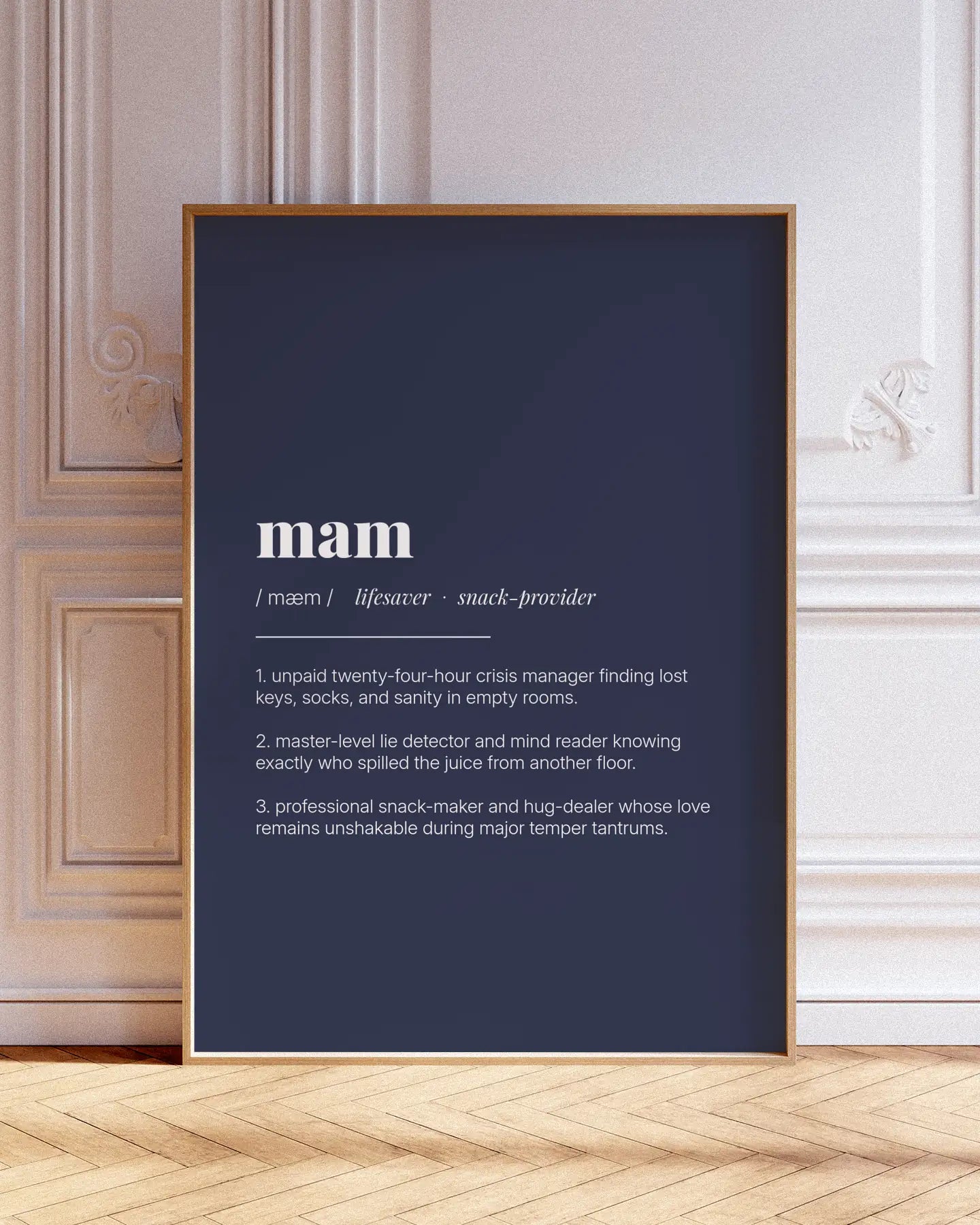 Definition Poster of Mam on Deep Navy background