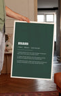 Definition Poster of Mam on Emerald background