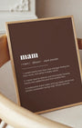 Definition Poster of Mam on Espresso background