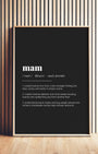 Definition Poster of Mam on Midnight Ink background