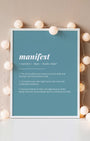 Definition Poster of Manifest on Sea Glass background