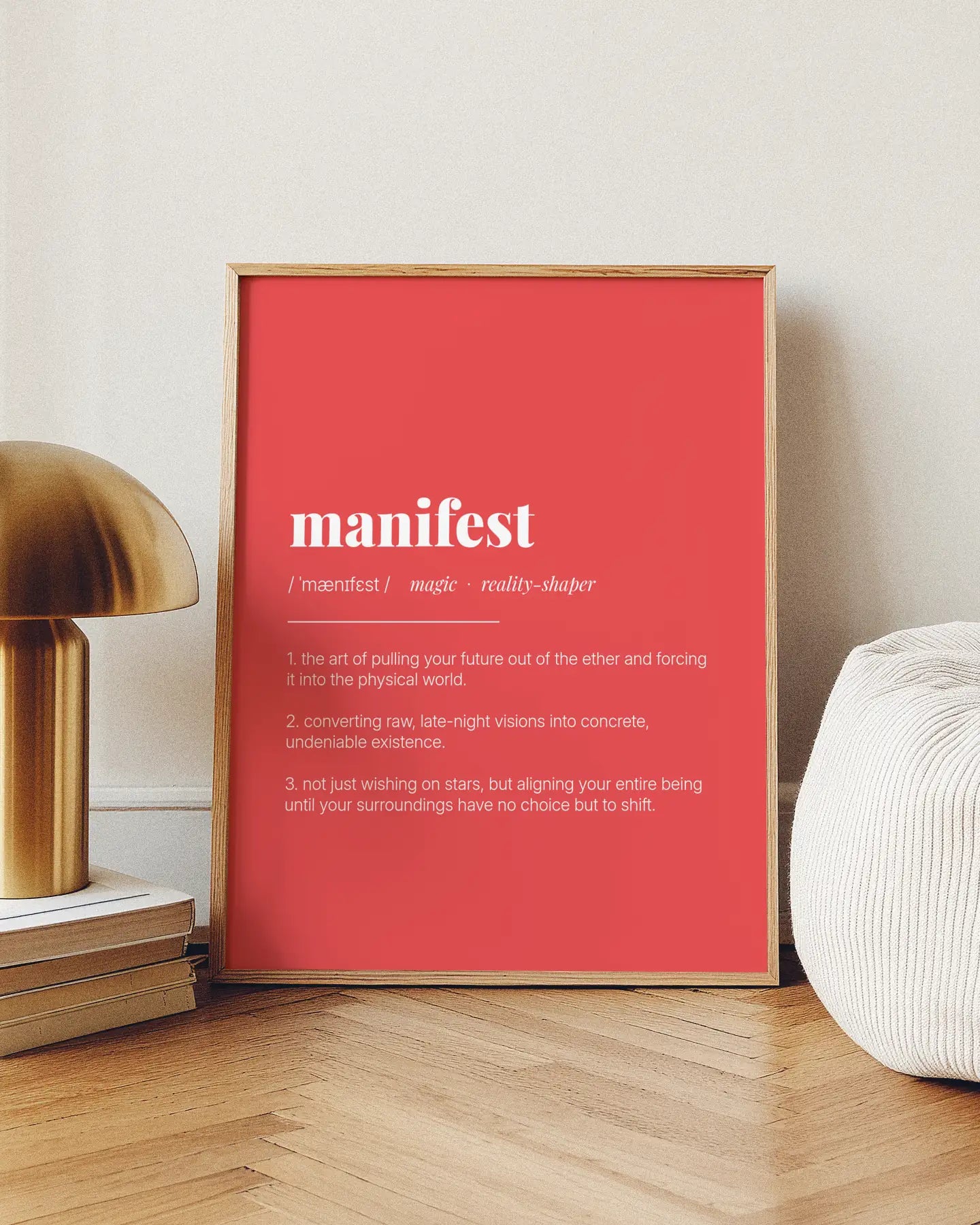 Definition Poster of Manifest on Strawberry background