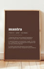 Definition Poster of Mantra on Espresso background