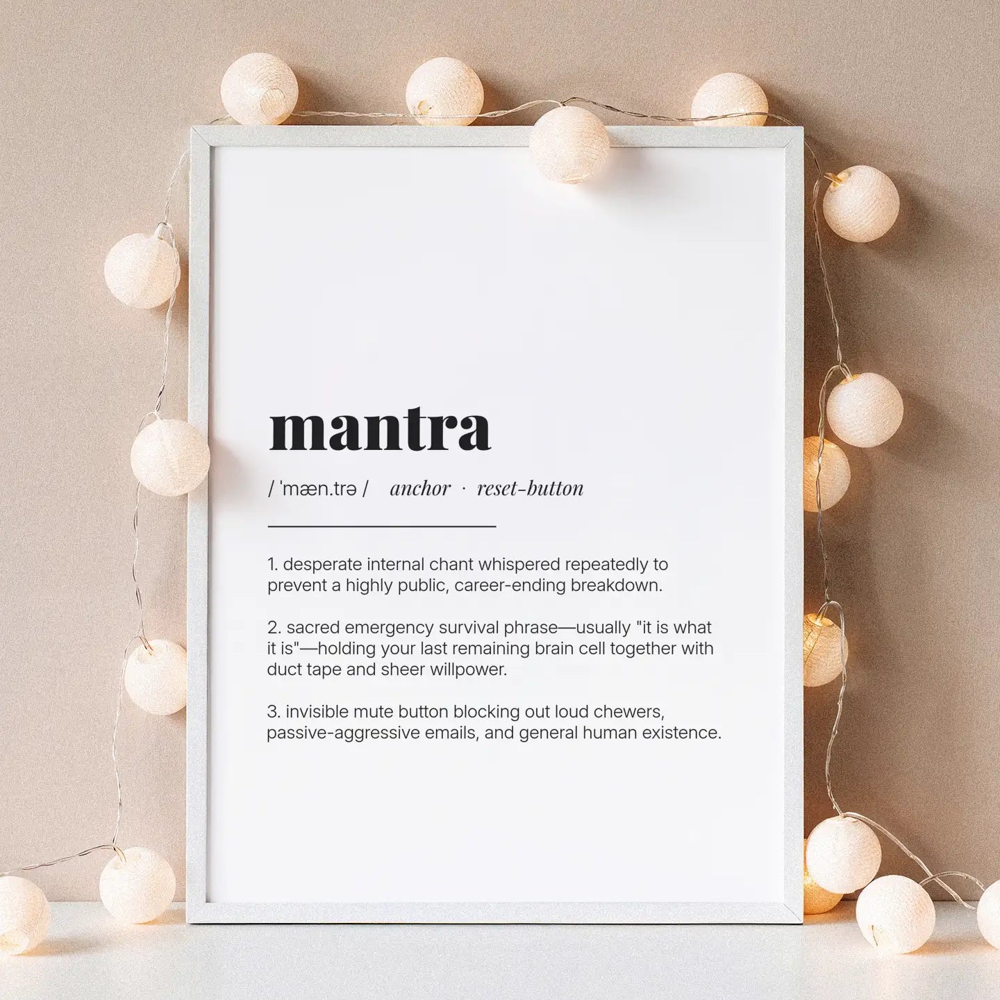 Definition Poster of Mantra on Gallery White background