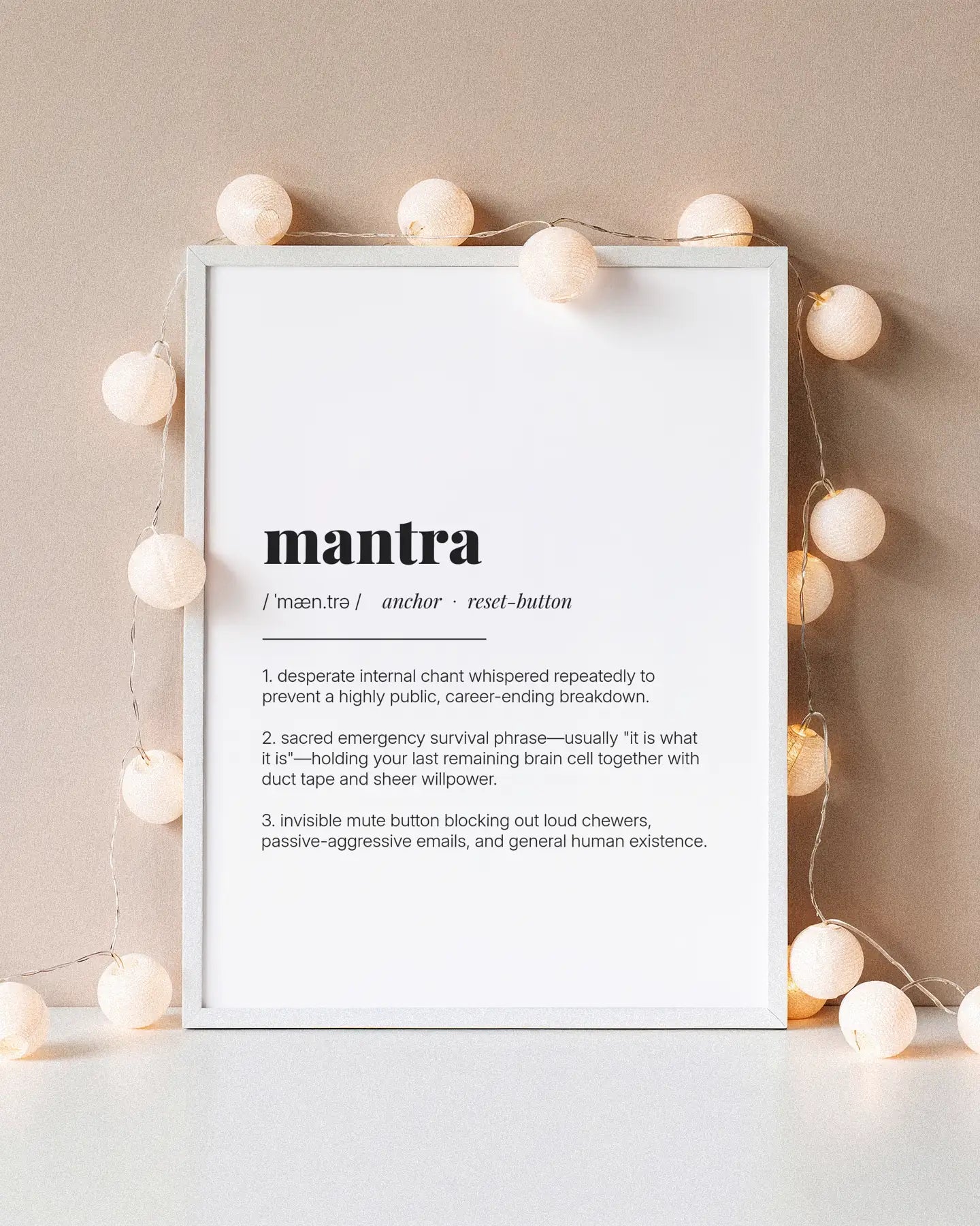 Definition Poster of Mantra on Gallery White background