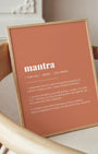 Definition Poster of Mantra on Terracotta background