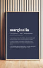 Definition Poster of Marginalia on Deep Navy background