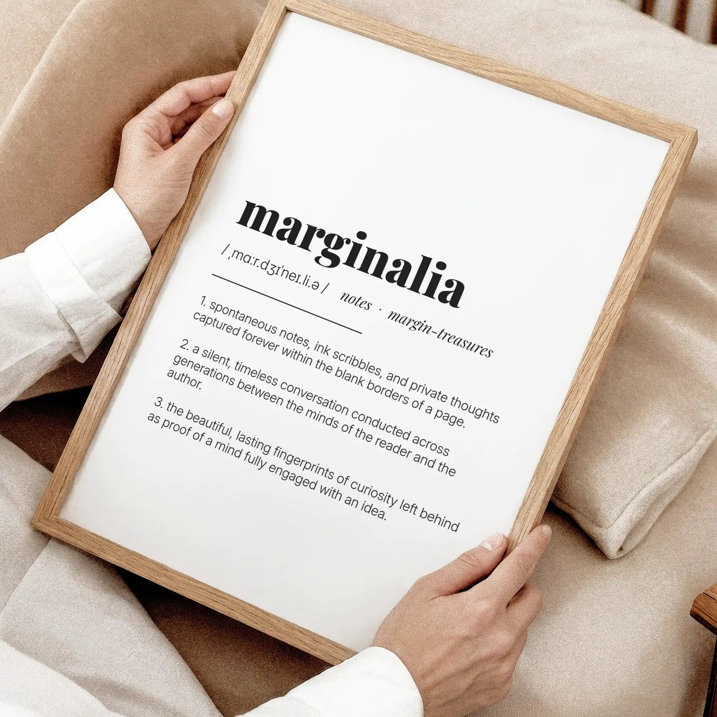 Definition Poster of Marginalia on Gallery White background
