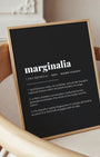 Definition Poster of Marginalia on Midnight Ink background