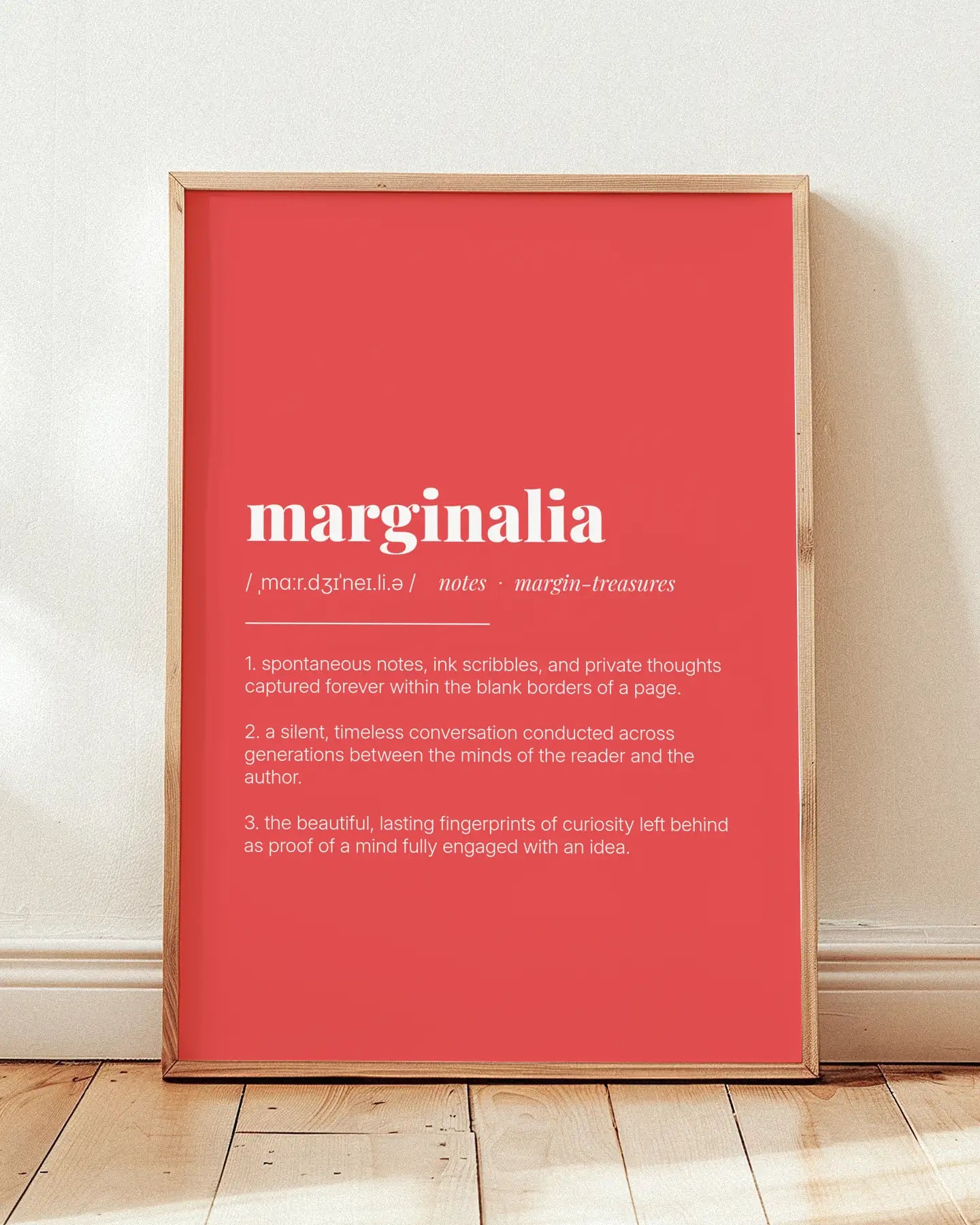 Definition Poster of Marginalia on Strawberry background