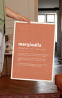 Definition Poster of Marginalia on Terracotta background
