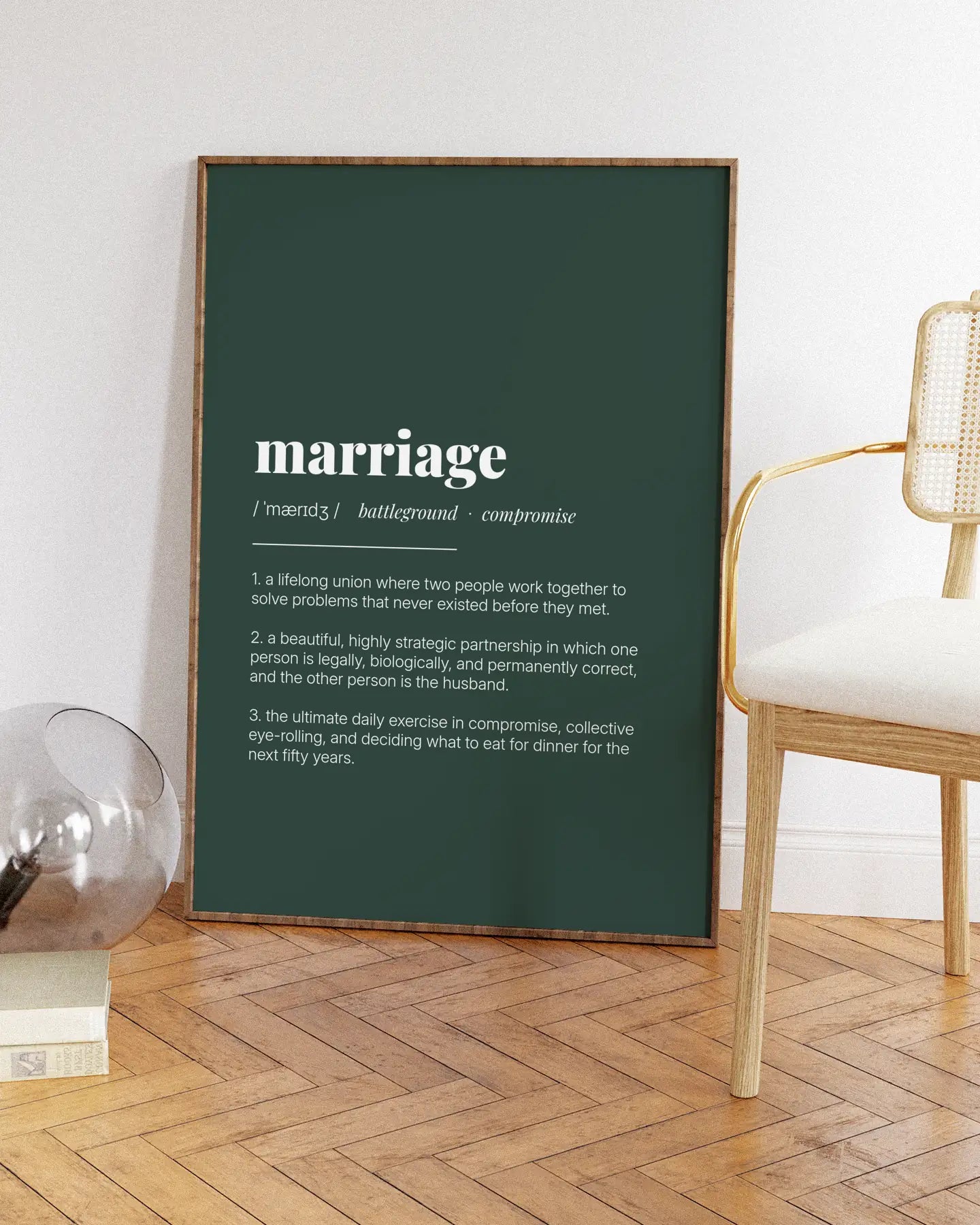 Definition Poster of Marriage on Emerald background