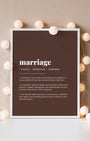 Definition Poster of Marriage on Espresso background