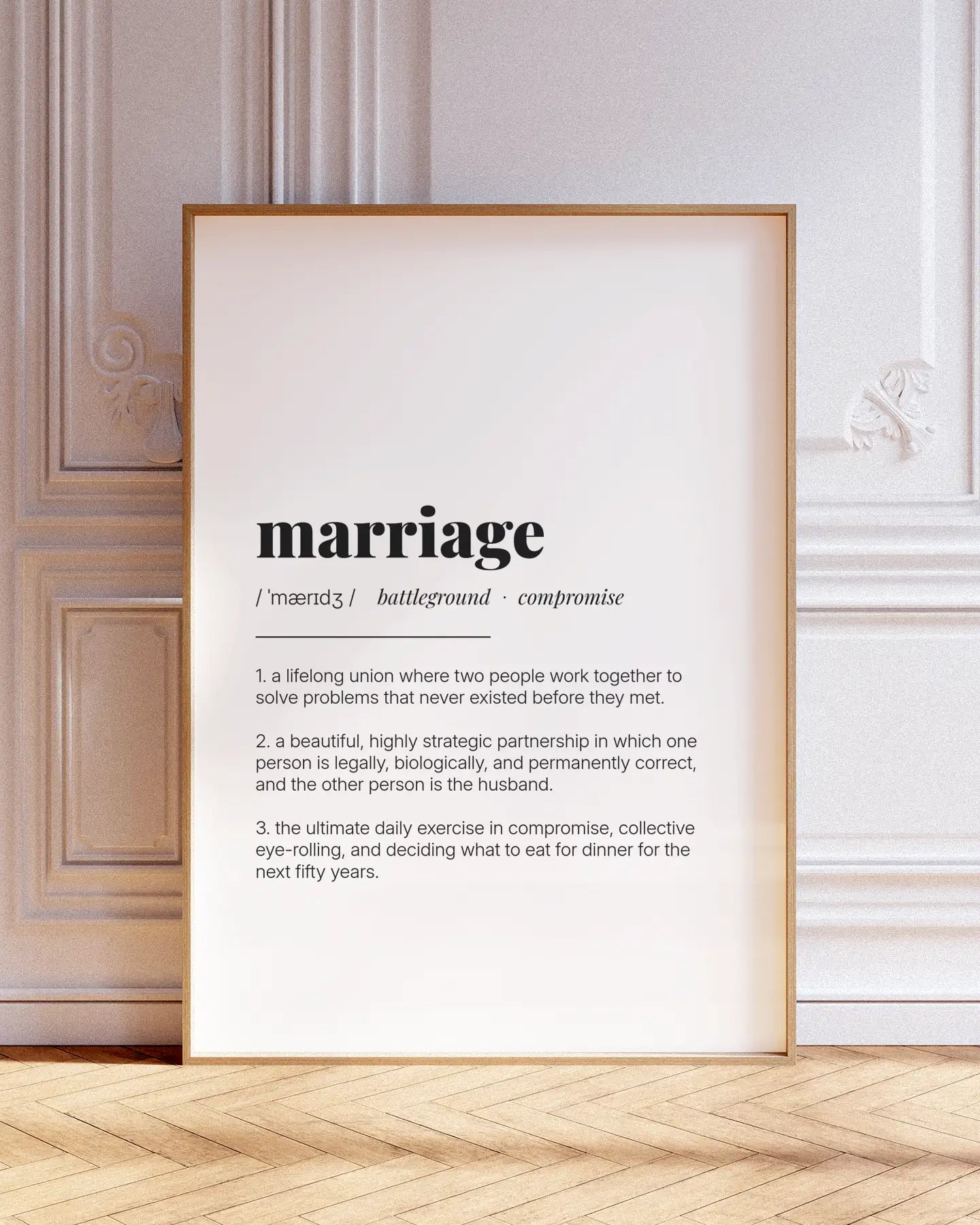 Definition Poster of Marriage on Gallery White background