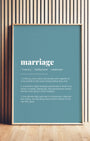 Definition Poster of Marriage on Sea Glass background
