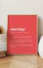 Definition Poster of Marriage on Strawberry background