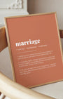 Definition Poster of Marriage on Terracotta background