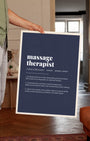 Definition Poster of Massage<br />Therapist on Deep Navy background