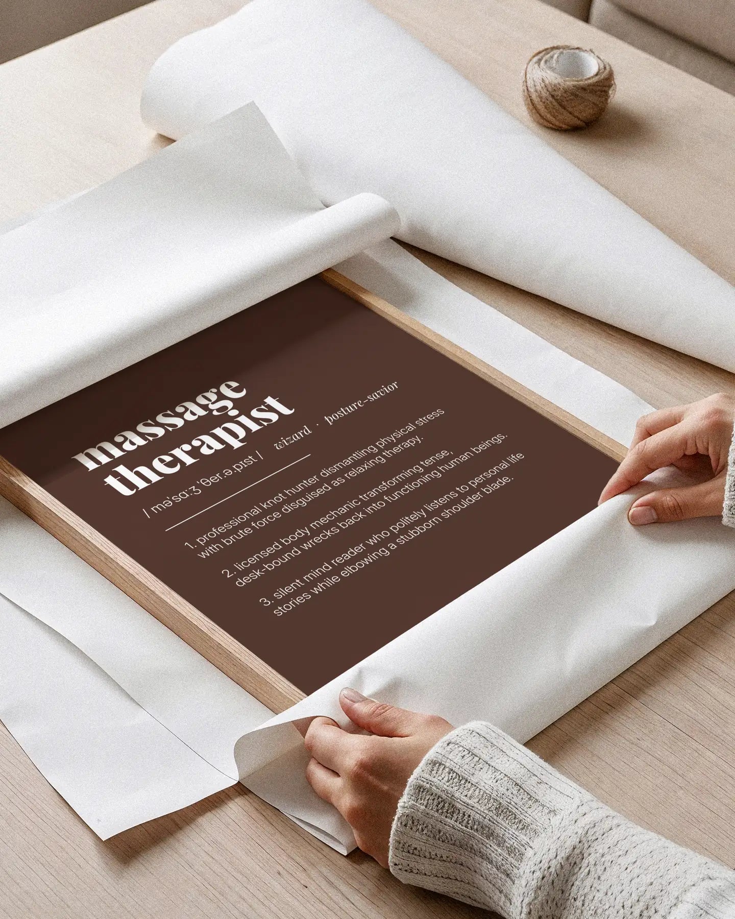 Definition Poster of Massage<br />Therapist on Espresso background