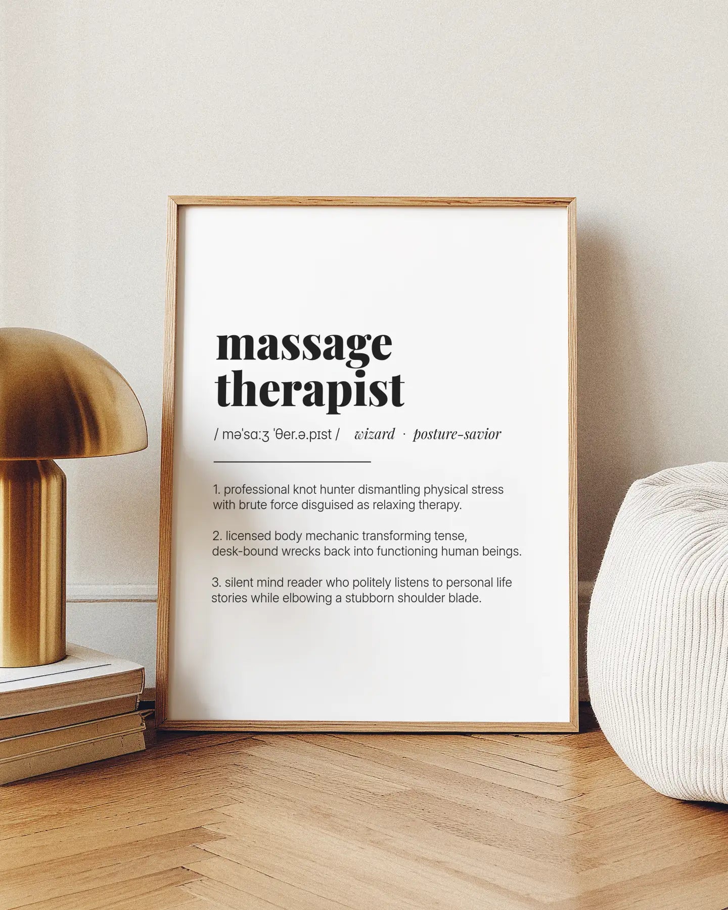 Definition Poster of Massage<br />Therapist on Gallery White background