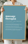Definition Poster of Massage<br />Therapist on Sea Glass background