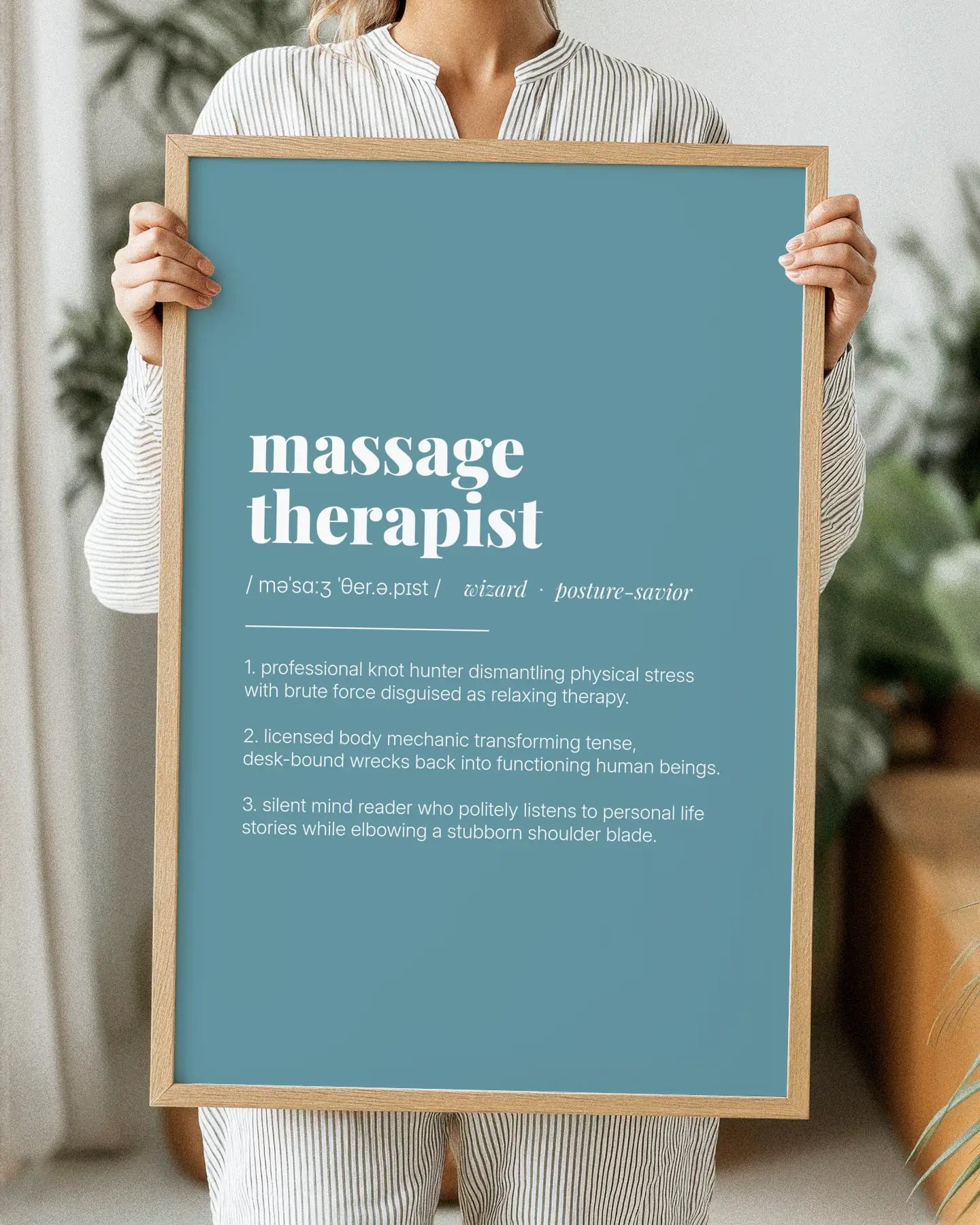Definition Poster of Massage<br />Therapist on Sea Glass background