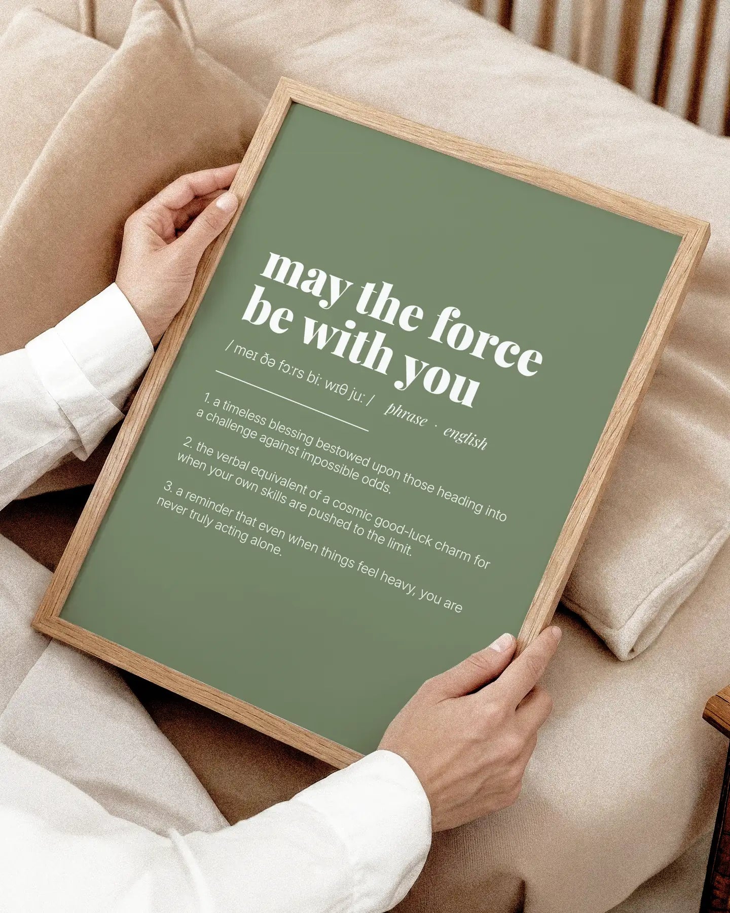 Definition Poster of May the Force<br />be with you on Sage Green background