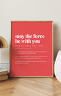 Definition Poster of May the Force<br />be with you on Strawberry background