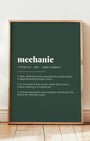 Definition Poster of Mechanic on Emerald background