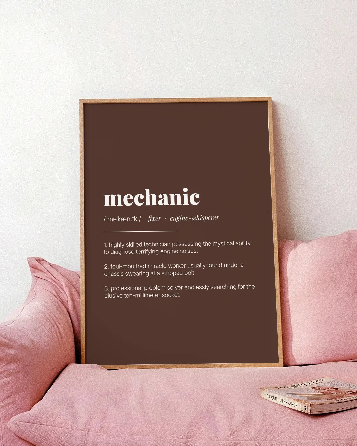 Definition Poster of Mechanic on Espresso background