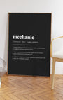 Definition Poster of Mechanic on Midnight Ink background