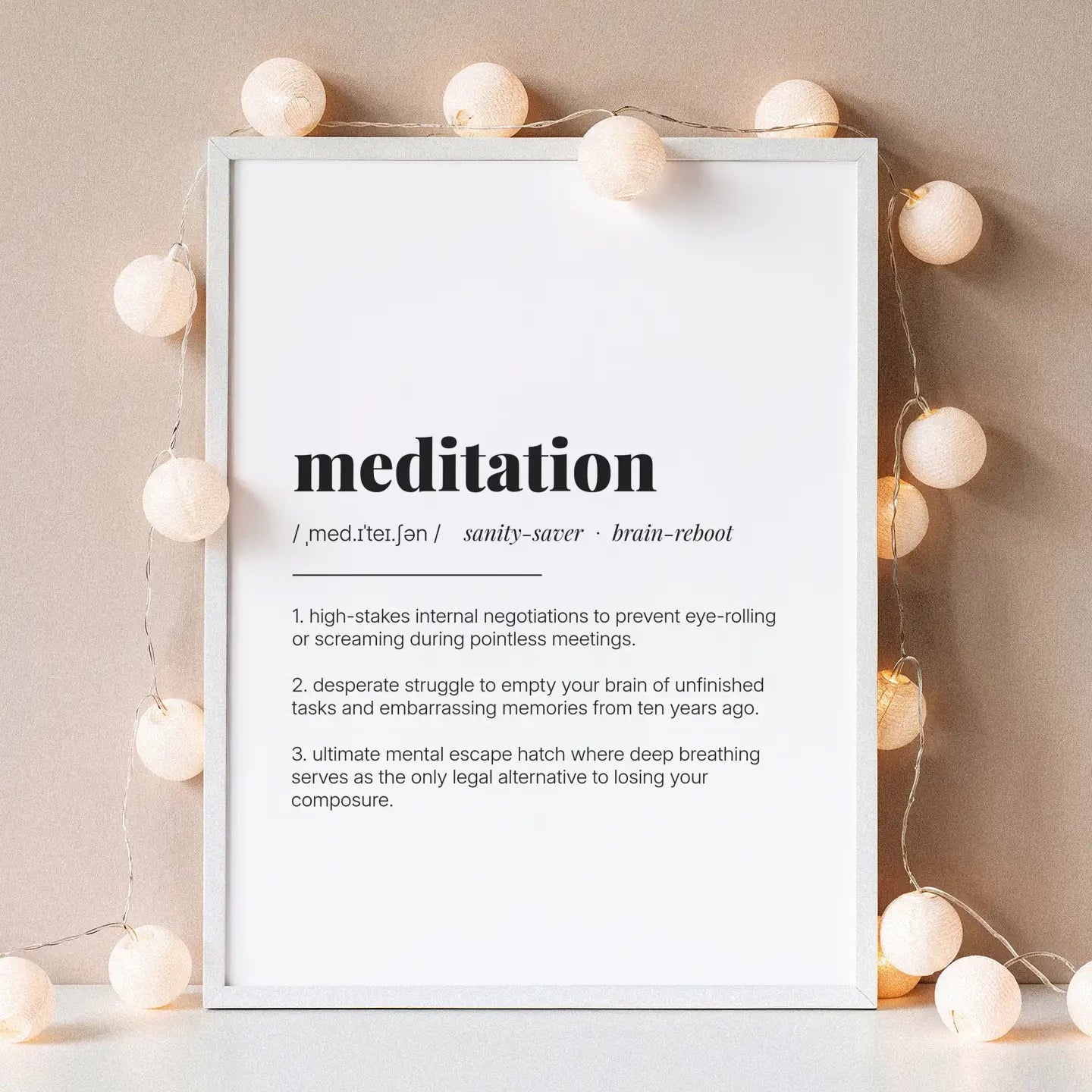 Definition Poster of Meditation on Gallery White background