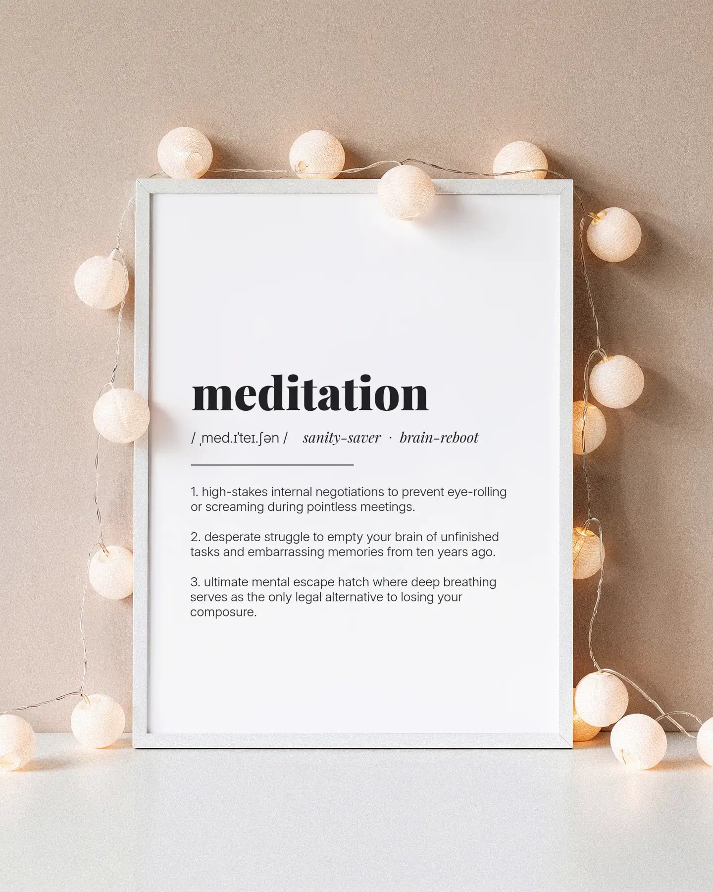Definition Poster of Meditation on Gallery White background