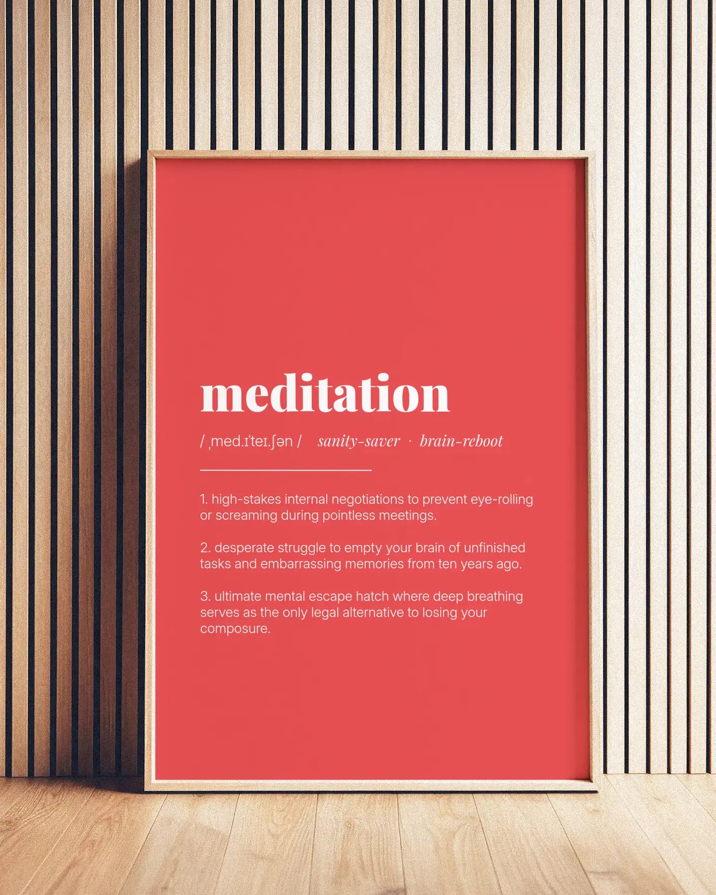 Definition Poster of Meditation on Strawberry background