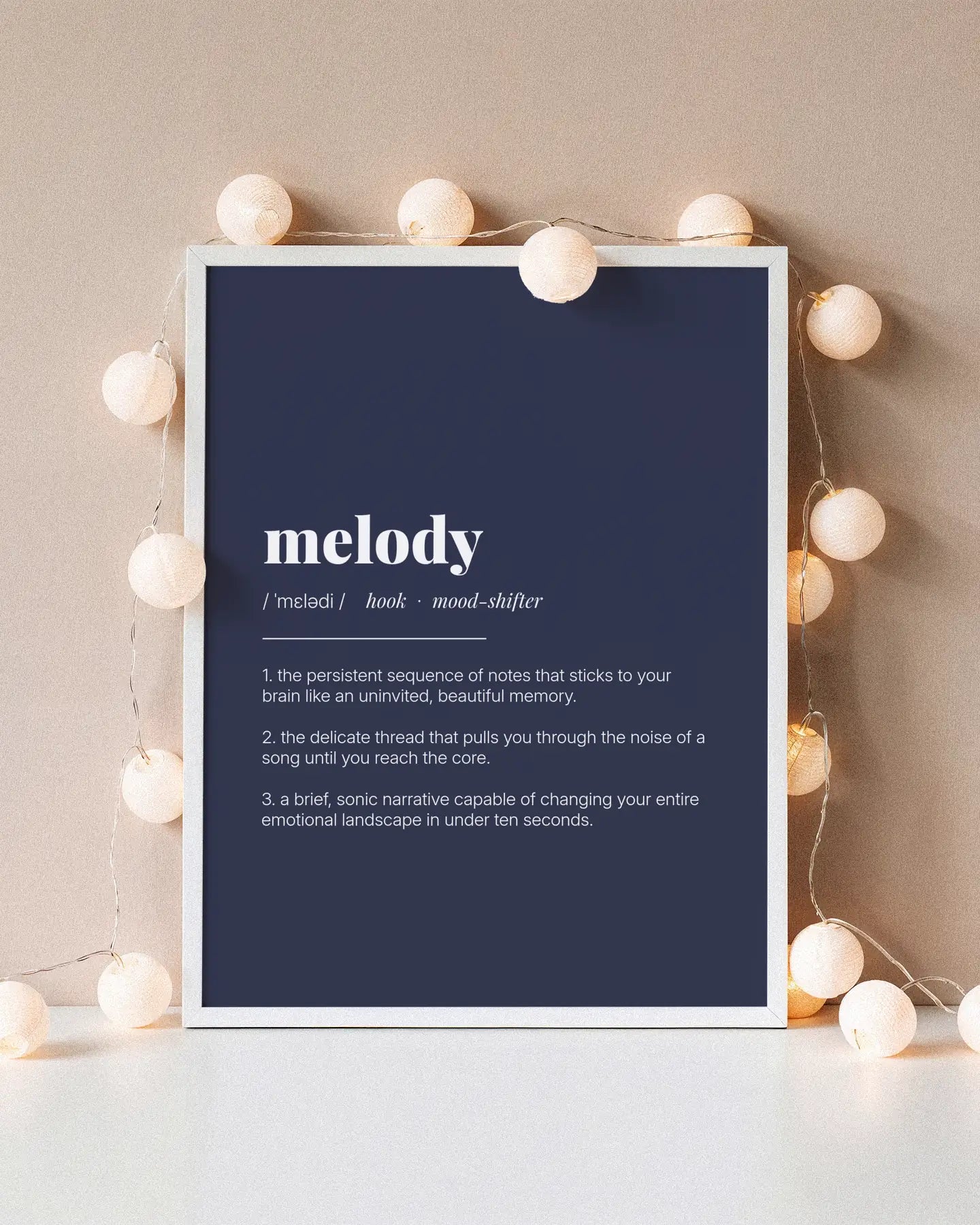 Definition Poster of Melody on Deep Navy background
