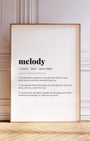 Definition Poster of Melody on Gallery White background