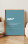 Definition Poster of Melody on Sea Glass background