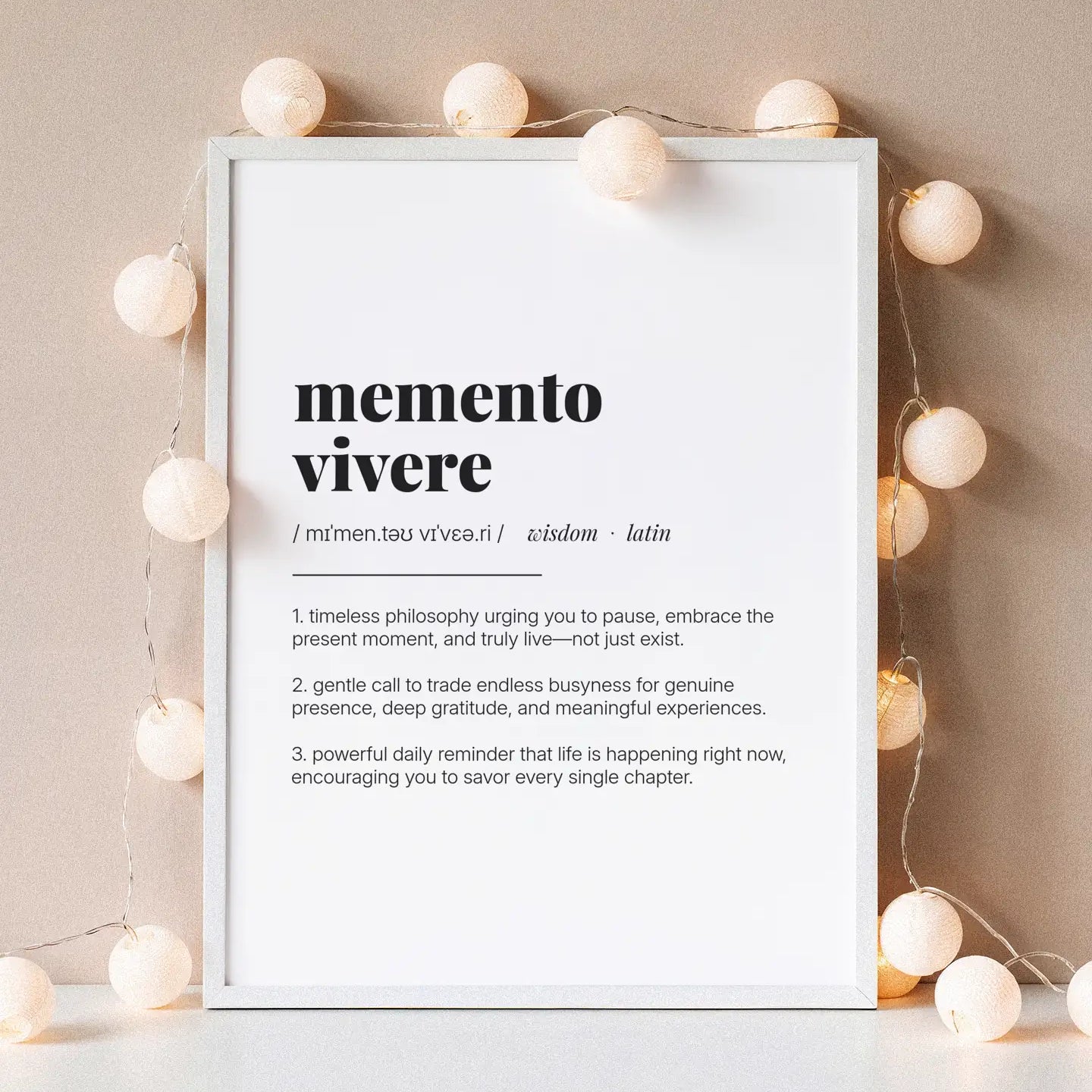 Definition Poster of Memento<br />Vivere on Gallery White background